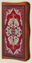 Нарды Ковёр Красный (тёмная рамка, филигранные, средние)