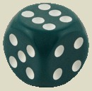 Игральная кость 10 мм (пластик, зелёная, скруглённая, 1 шт)