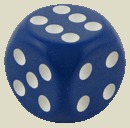 Игральная кость 10 мм (пластик, синяя, скруглённая, 1 шт)