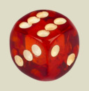 Игральная кость 10 мм Янтарь (коньячный цвет, скруглённая, 1 шт)