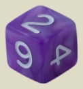 Игральная кость 10 мм Мраморная (пластик, фиолетовая, 1 шт)