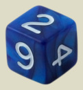 Игральная кость 10 мм Мраморная (пластик, синяя, 1 шт)