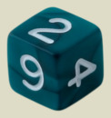 Игральная кость 10 мм Мраморная (пластик, зелёная, 1 шт)