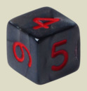 Игральная кость 10 мм Мраморная (пластик, чёрная, 1 шт)