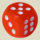 Игральная кость 10 мм (пластик, красная, скруглённая, 1 шт)