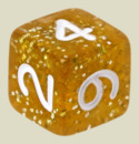 Игральная кость 10 мм Мраморная (пластик, золотая, 1 шт)