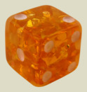 Игральная кость 19 мм Янтарь (чайный цвет, скруглённая, 1 шт)