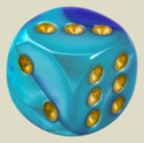 Игральная кость 12 мм Морской бриз (пластик, 1 шт)