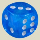 Игральная кость 12 мм Блеск (пластик, голубой, 1 шт)