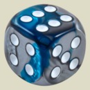 Игральная кость 12 мм Металлик (пластик, голубой, 1 шт)