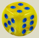 Игральная кость 12 мм Мираж (пластик, жёлтый, 1 шт)