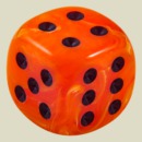 Игральная кость 12 мм Мираж (пластик, оранжевый, 1 шт)