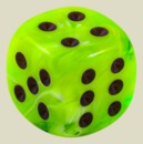 Игральная кость 12 мм Мираж (пластик, кислотный, 1 шт)