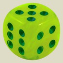 Игральная кость 12 мм Мираж (пластик, салатовый, 1 шт)