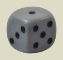 Игральная кость 10 мм (пластик, серая, скруглённая, 1 шт)