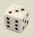 Игральная кость 9 мм Белоснежная (материал кость, прямая, 1 шт)